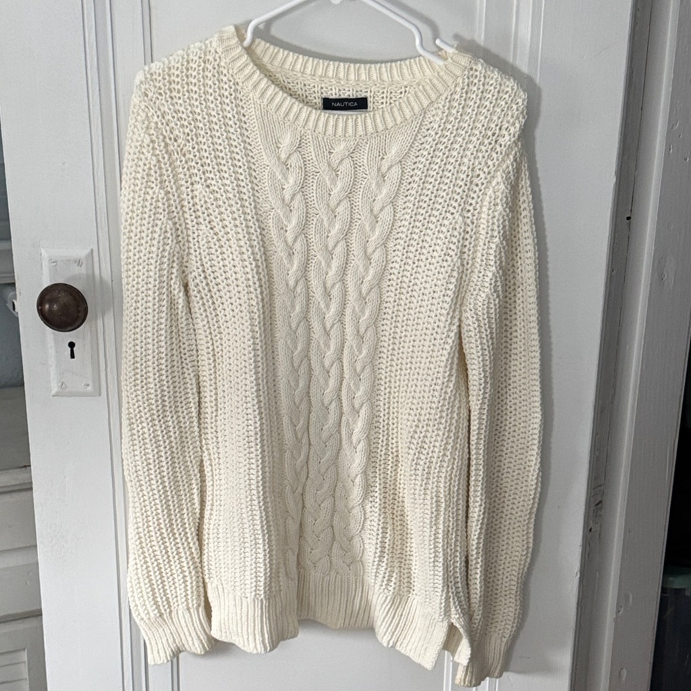 Nautica Cream Cable Knit Sweater
